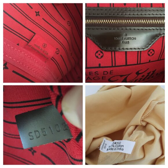 Louis Vuitton Neverfull GM Damier Authentic Tote Bag Brown Canvas with Dust Bag - Picture 9 of 16